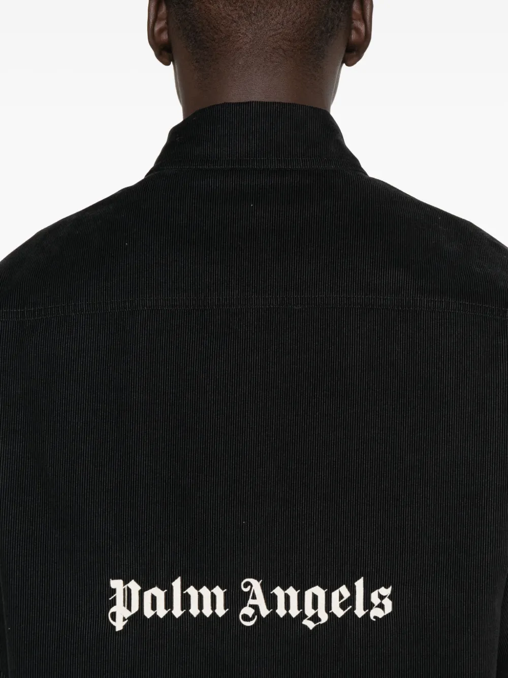 Palm Angels Ribfluwelen shirtjack met knoopsluiting Grijs