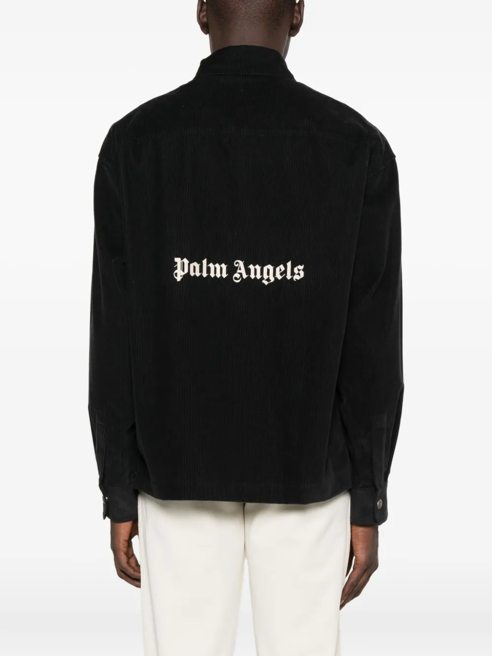 Palm Angels Ribfluwelen shirtjack met knoopsluiting Grijs