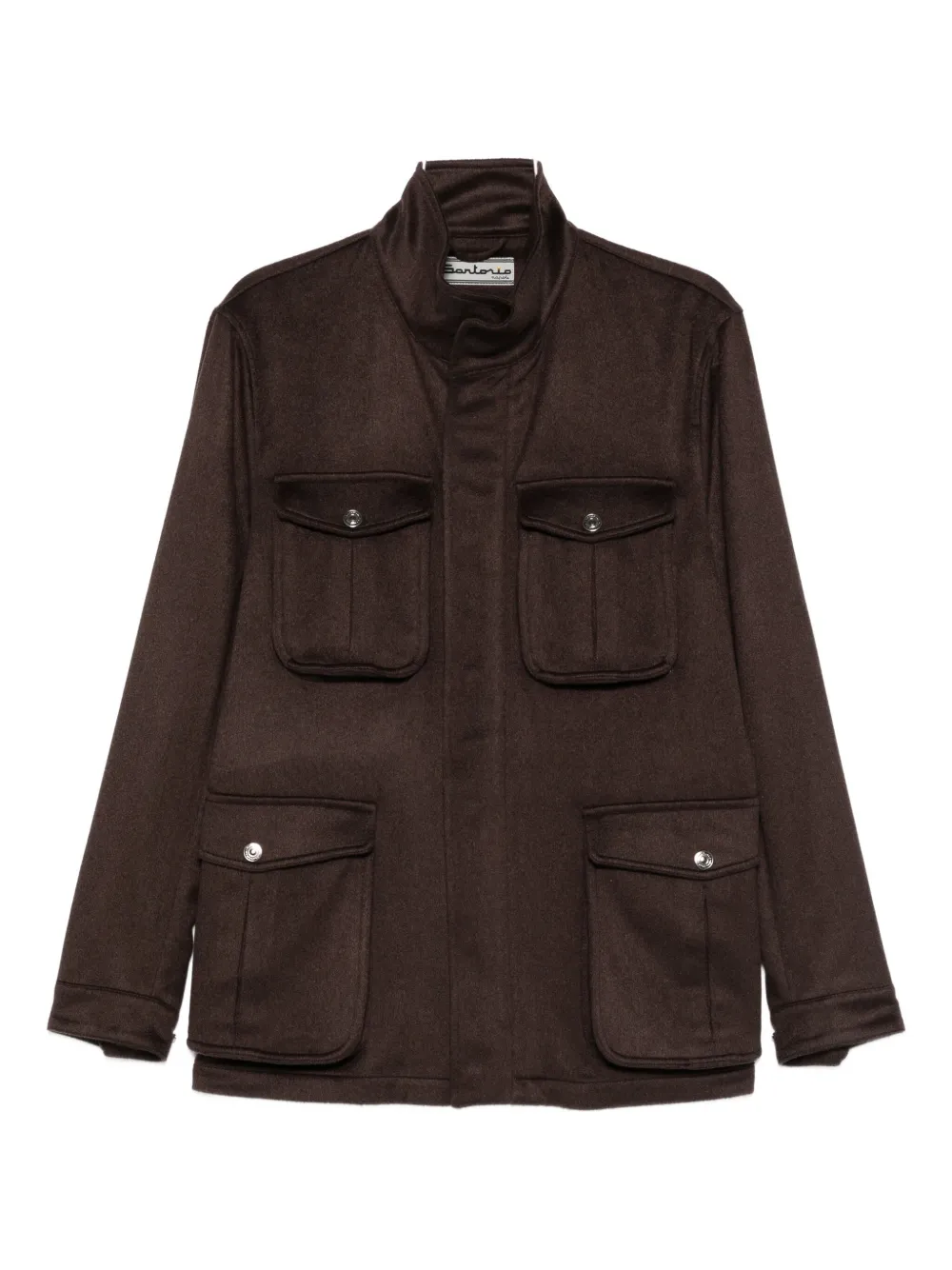 Sartorio Napoli Flap-pocket Cashmere Jacket In Brown