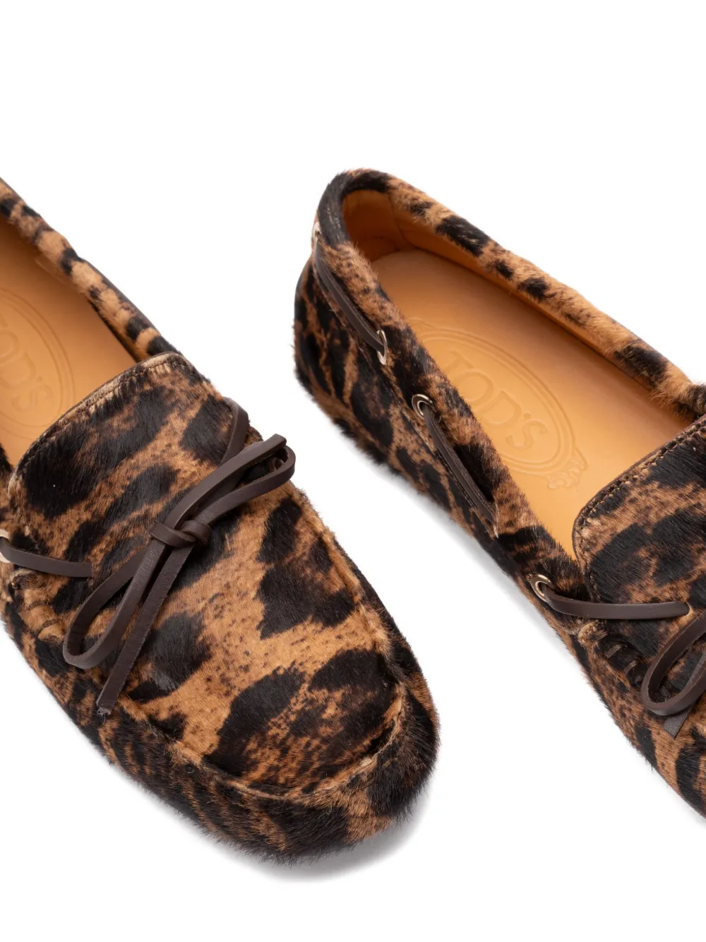 Tod's leopard-print loafers Brown