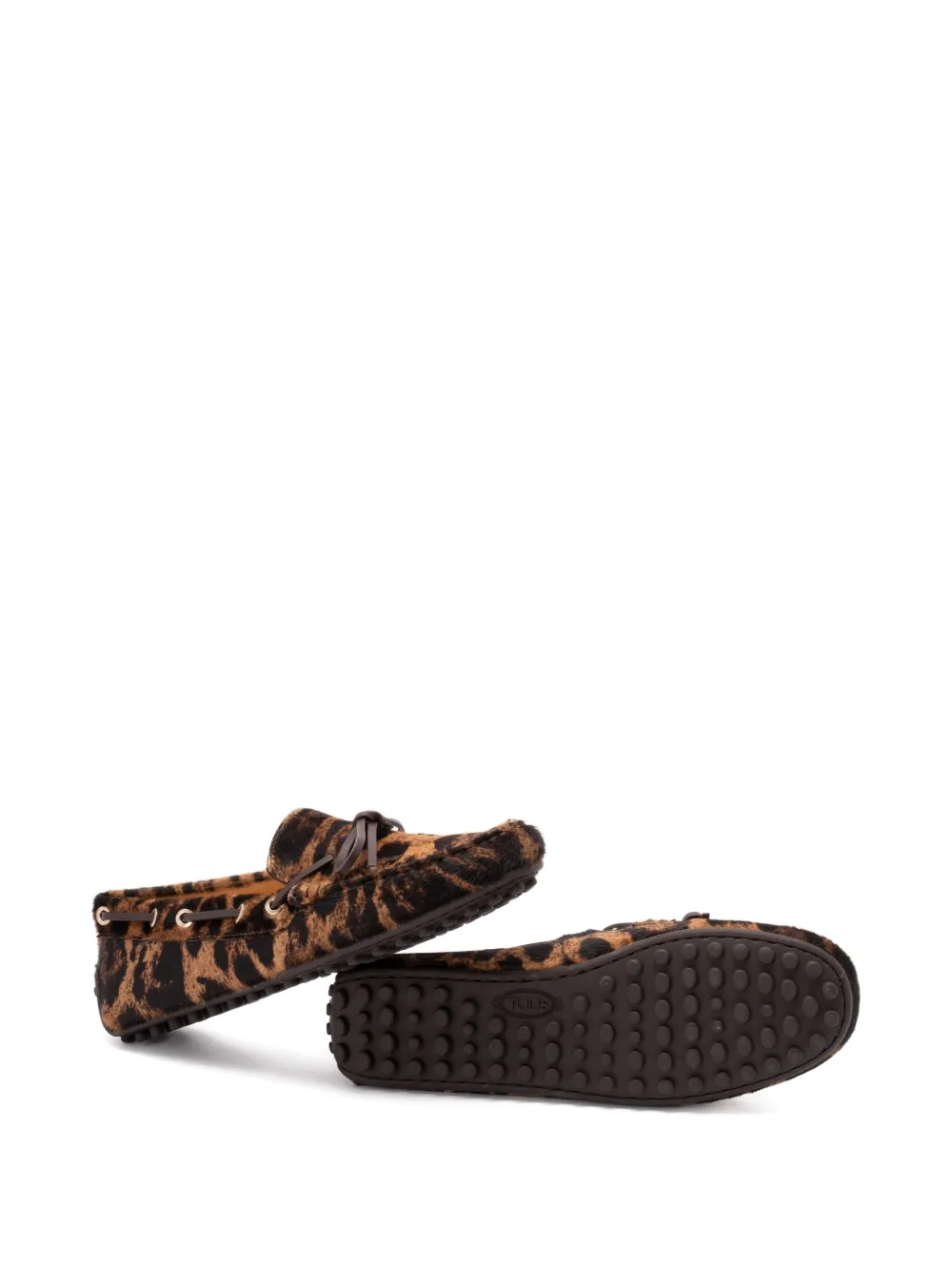 Tod's leopard-print loafers Brown