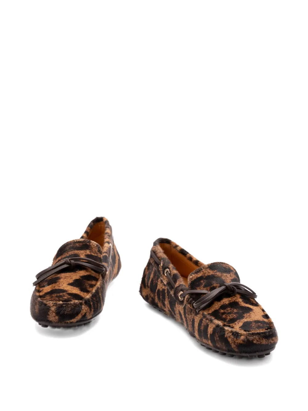 Tod's leopard-print loafers Brown