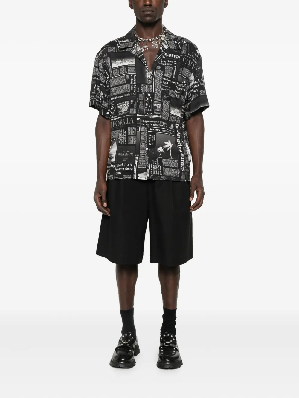 Palm Angels Overhemd met print - Zwart