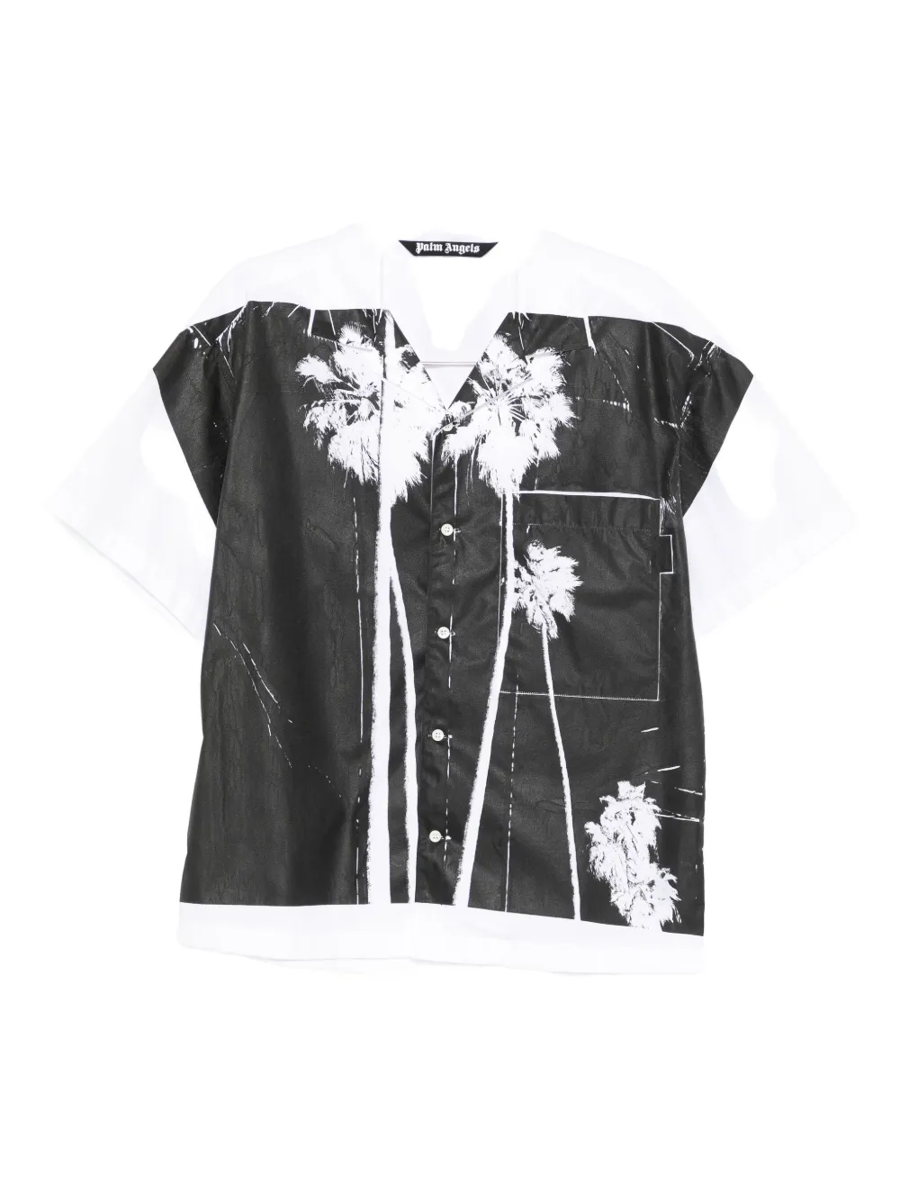 Palm Angels palm tree-print cotton shirt - Bianco