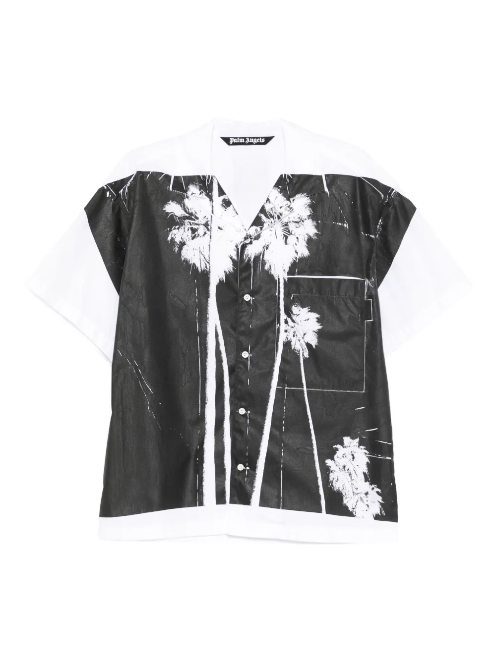 Palm Angels palm tree-print cotton shirt Wit