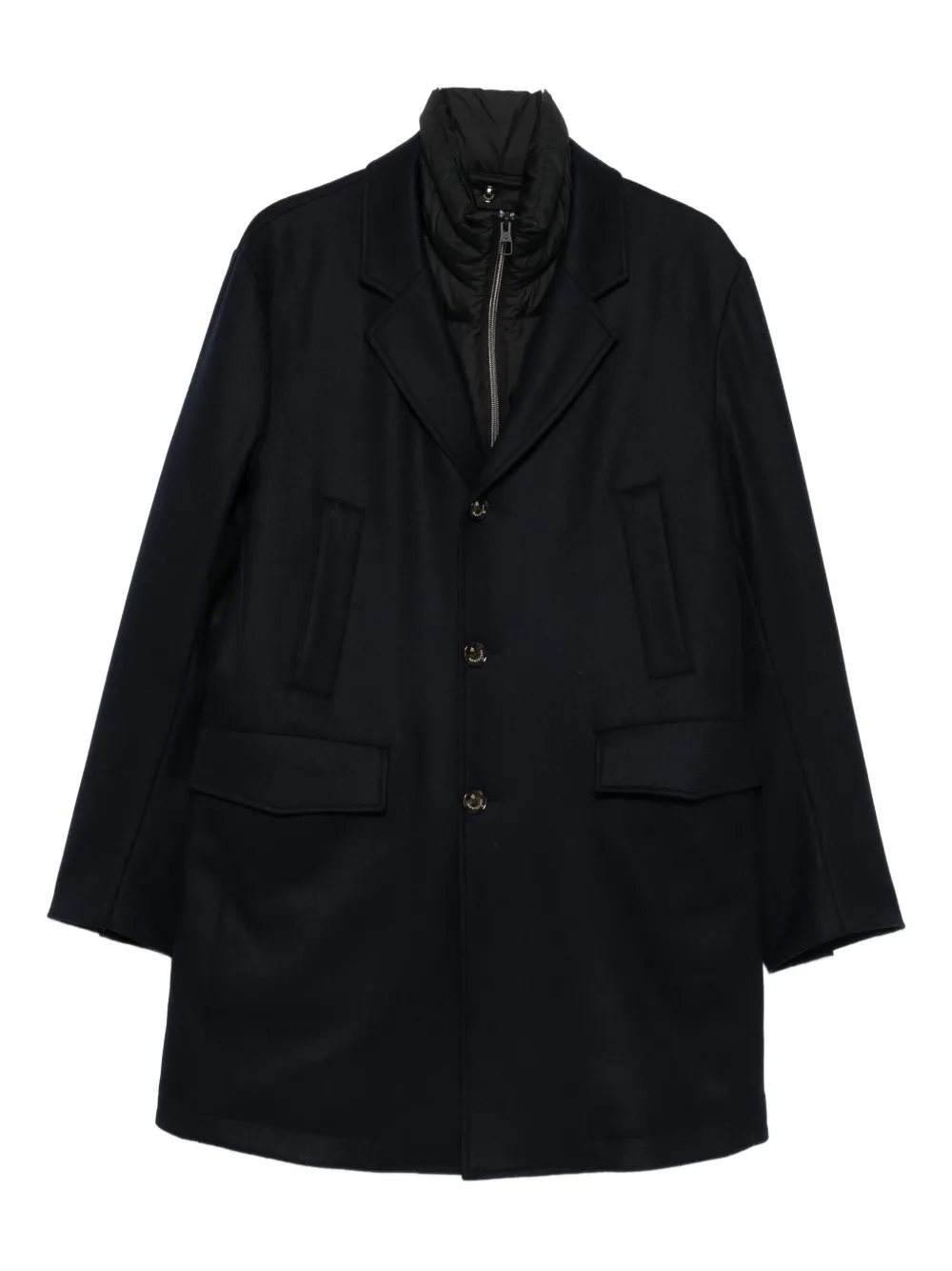 Montecore Button-fastening Coat In Blue