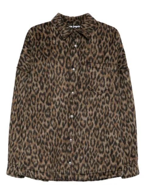 Palm Angels leopard-print button-fastening overshirt