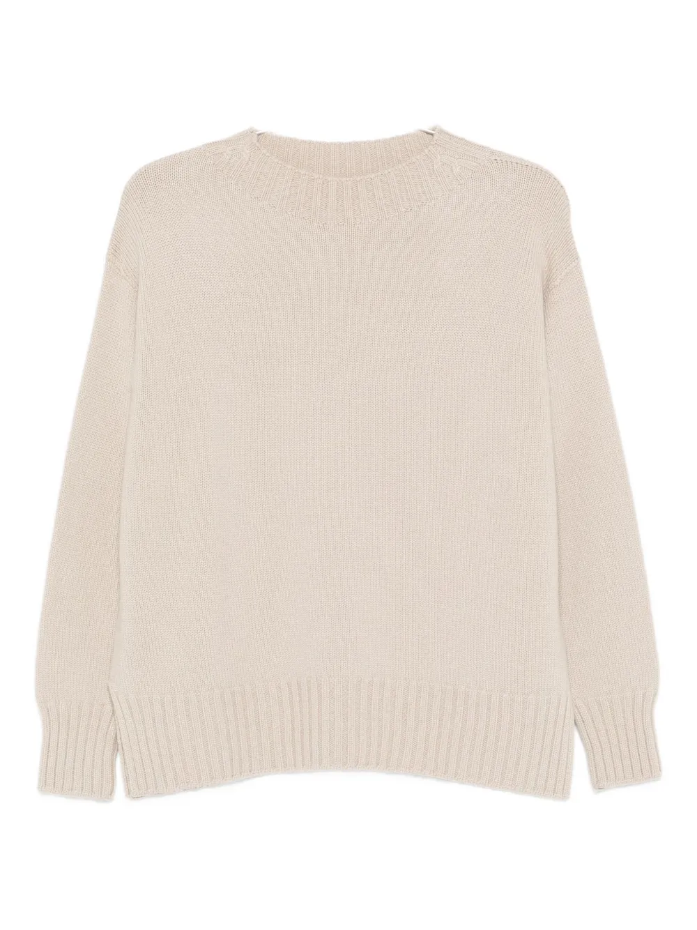 Drumohr Round-neck Wool Sweater In Neutral
