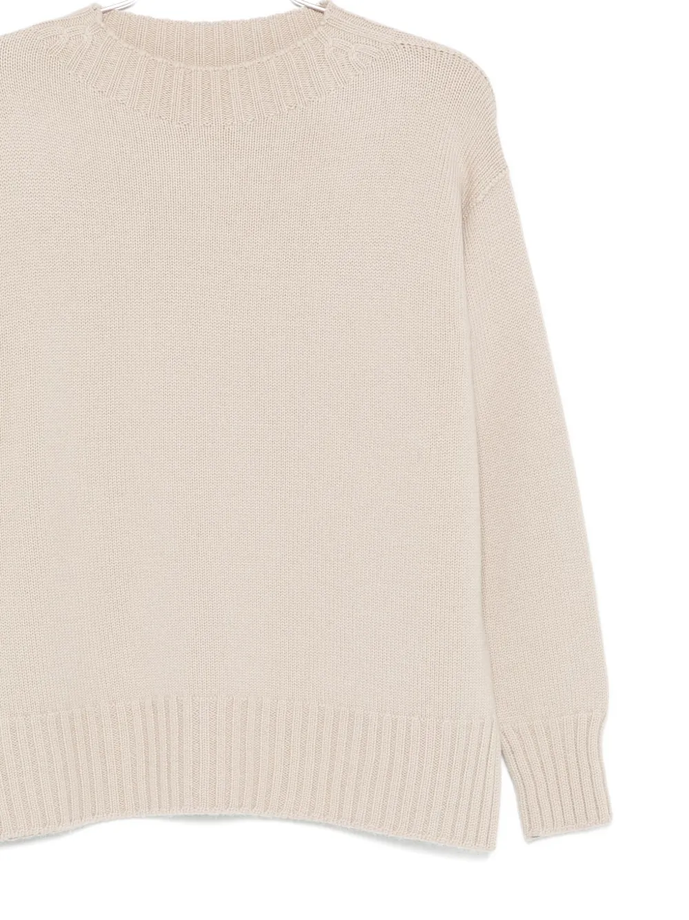 Drumohr Round-neck Wool Sweater In Neutral