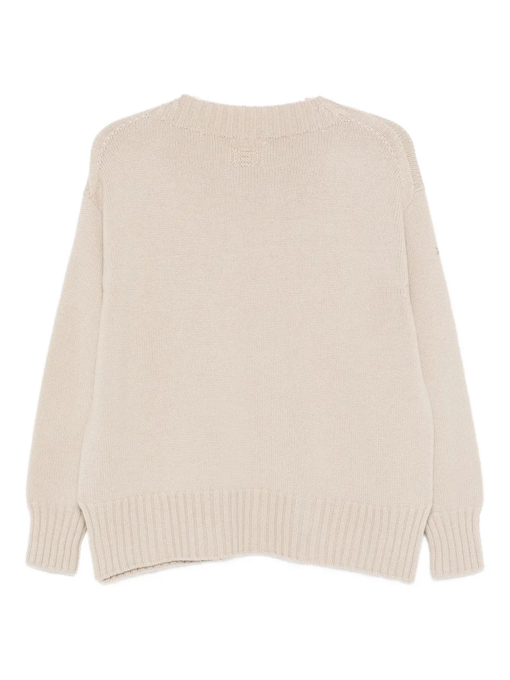Drumohr Round-neck Wool Sweater In Neutral