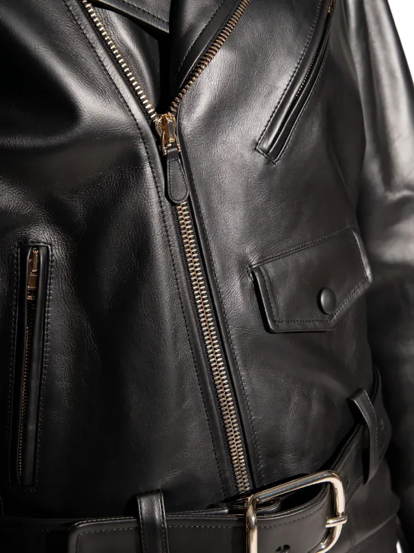 Chloe wool × leather riders jacket Chloé Leather Biker Jacket | Black | FARFETCH