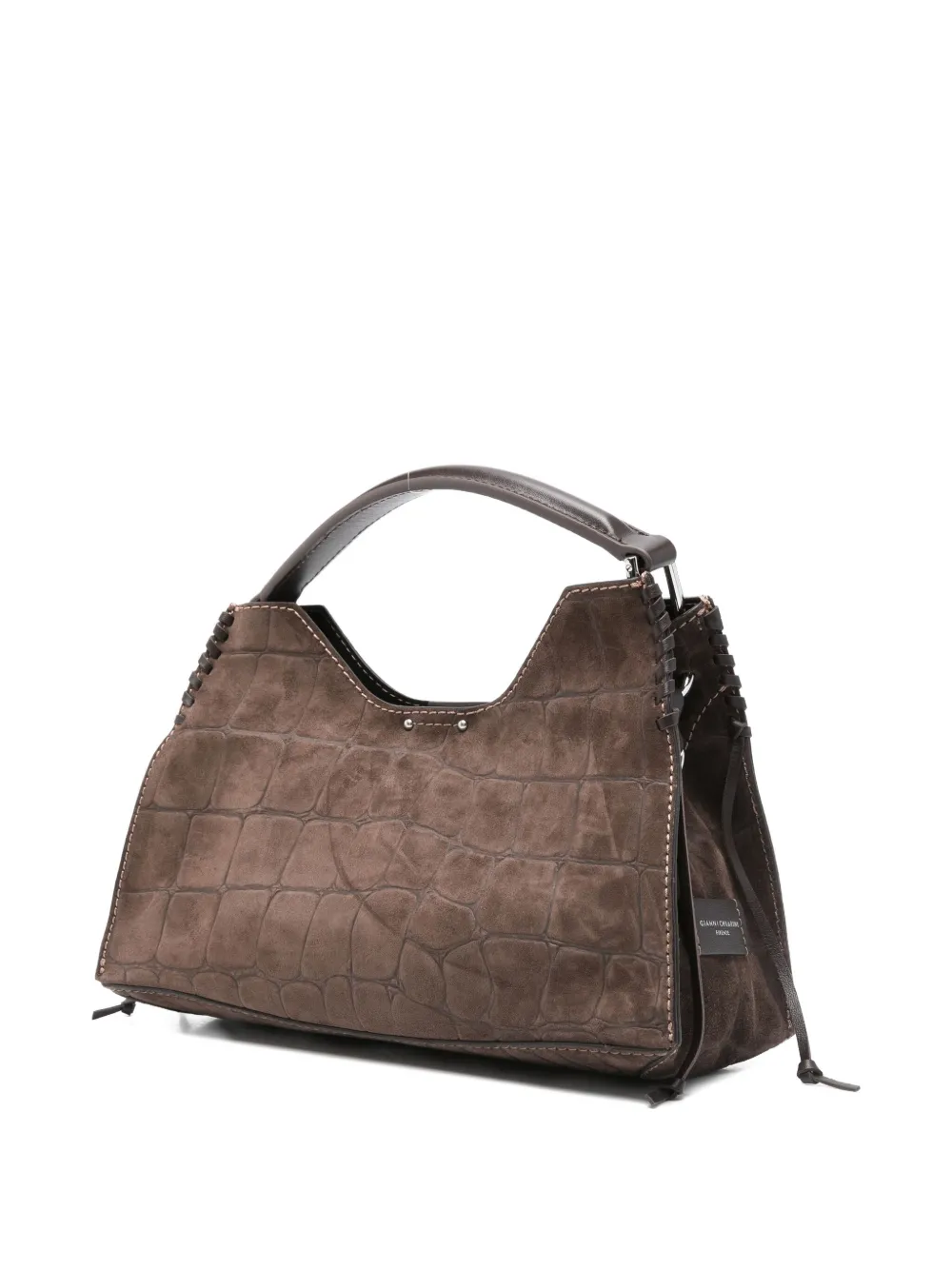 Gianni Chiarini Aurora Crocodile-print Tote Bag In Brown