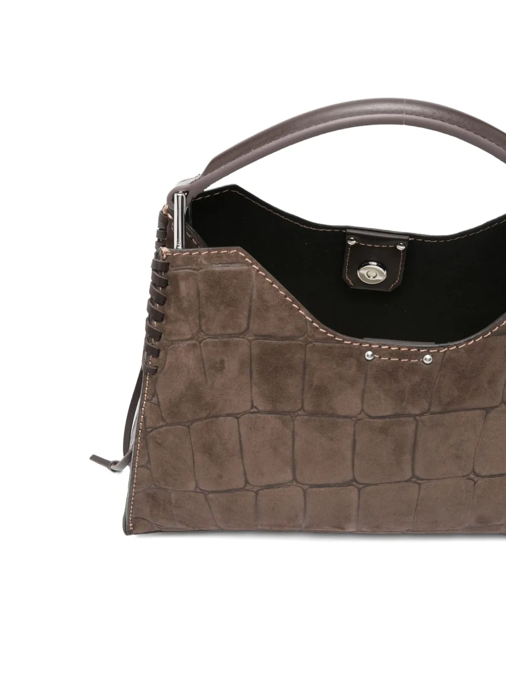 Gianni Chiarini Aurora Crocodile-print Tote Bag In Brown