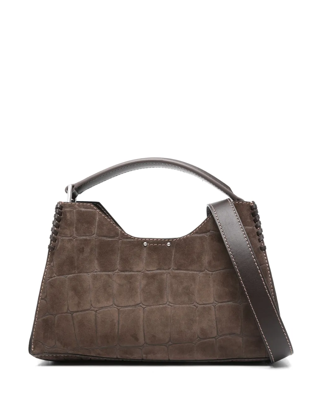GIANNI CHIARINI Aurora クロコパターン ハンドバッグ - ブラウン GIANNI CHIARINI Aurora クロコパターン ハンドバッグ - ブラウン