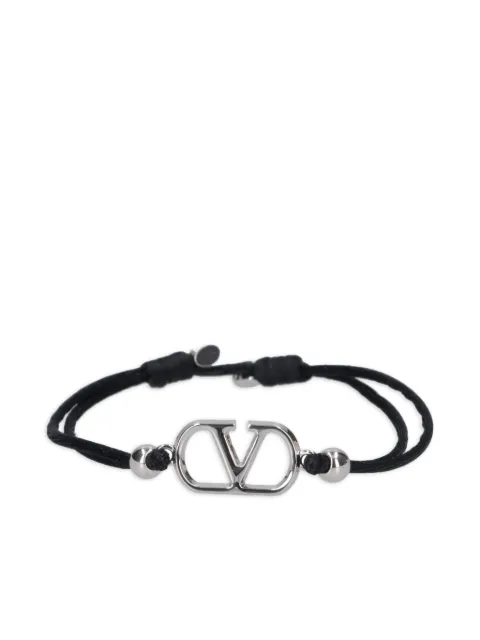 Valentino Garavani pulsera de cuerda con placa VLogo
