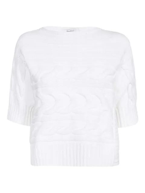 Max Mara cable-knit short-sleeve sweater