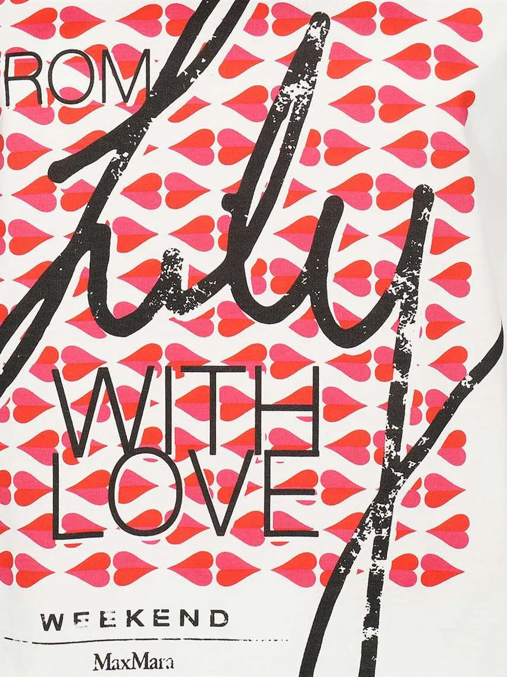 Weekend Max Mara Heart-print Cotton T-shirt In White