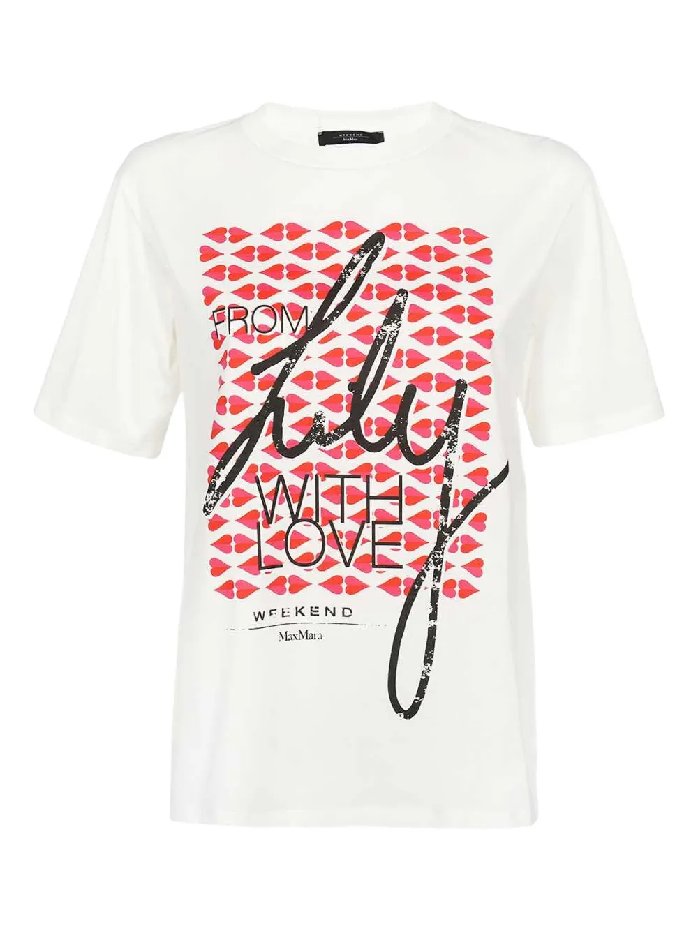 Weekend Max Mara Heart-print Cotton T-shirt In White