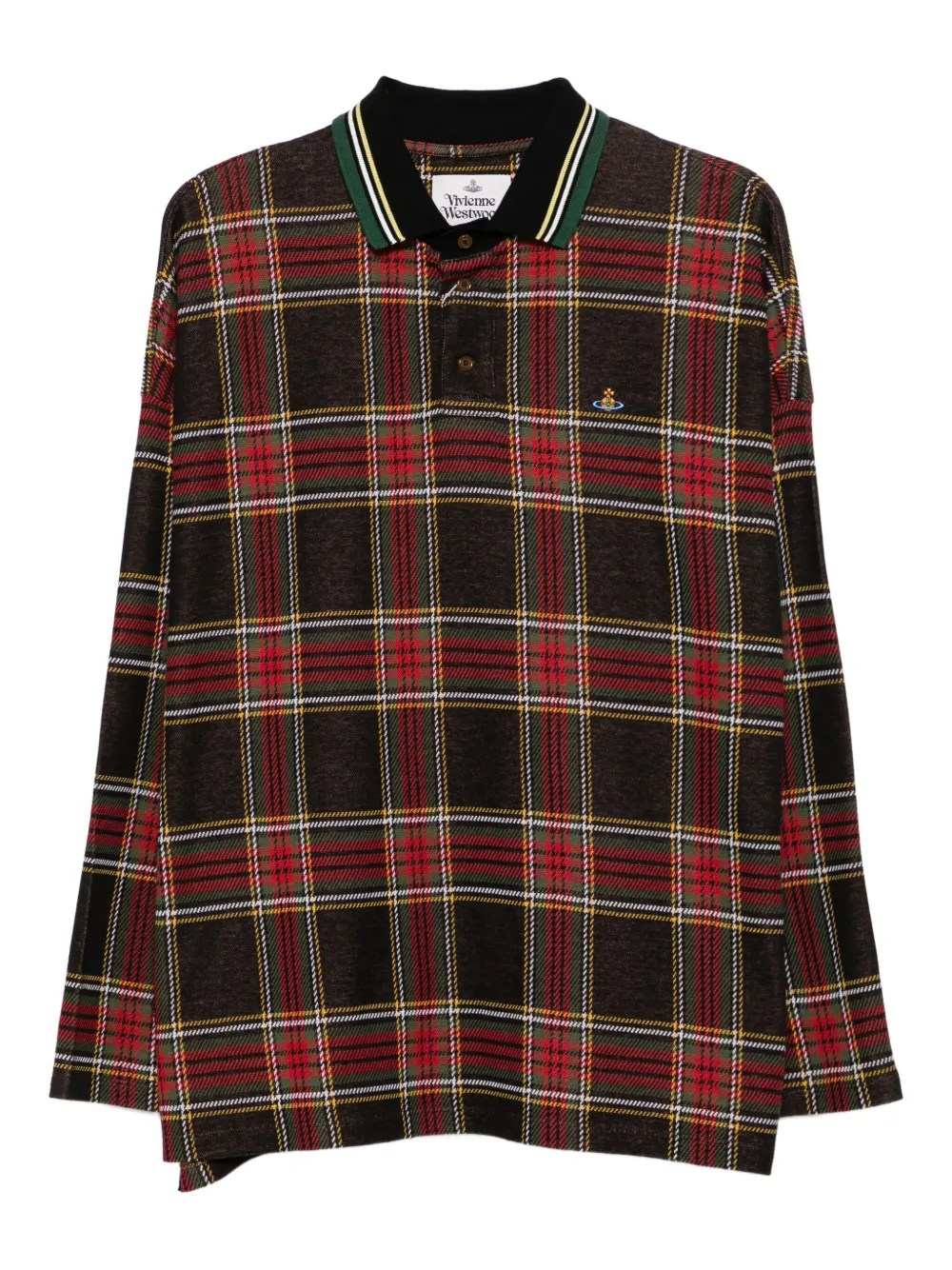 Vivienne Westwood Long-sleeve Plaid Polo Shirt In Multi