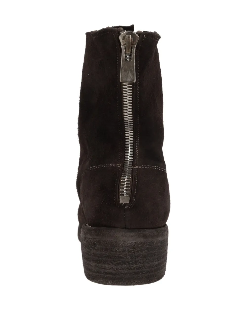 Guidi rear-zip suede boots Brown