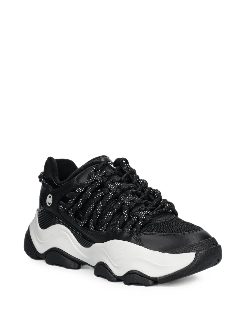 Michael Kors Atlas cord leather and mesh trainer Zwart