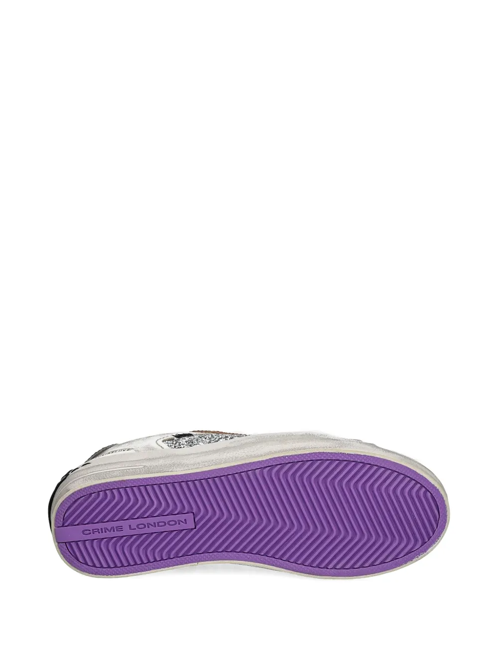 Crime London Sk8 Deluxe animal-print glitter-embellishment sneakers Zilver