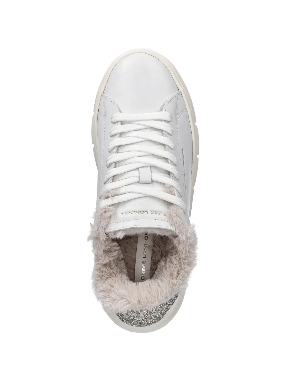 Crime London Storm sneakers verfraaid met glitters Wit
