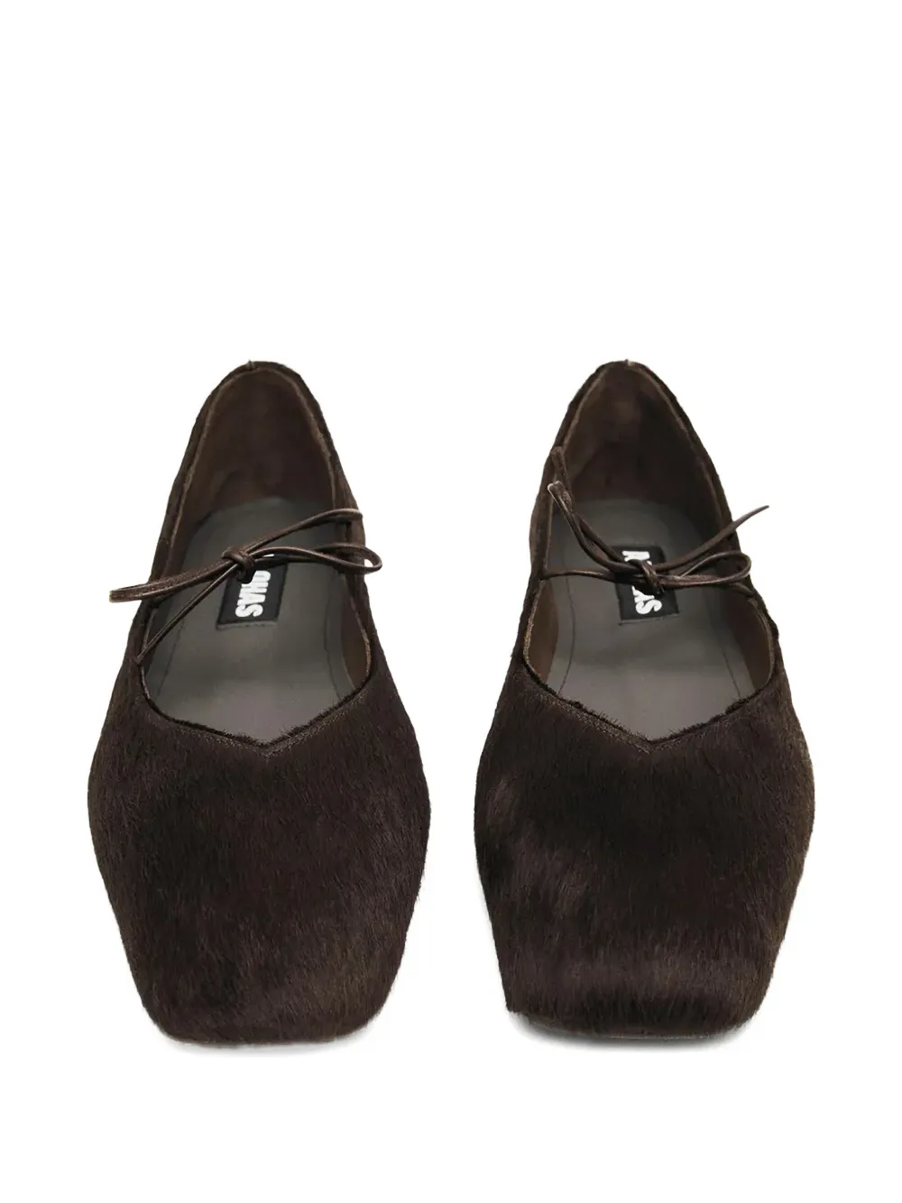 ALOHAS Sway square toe tie ballet flats Bruin