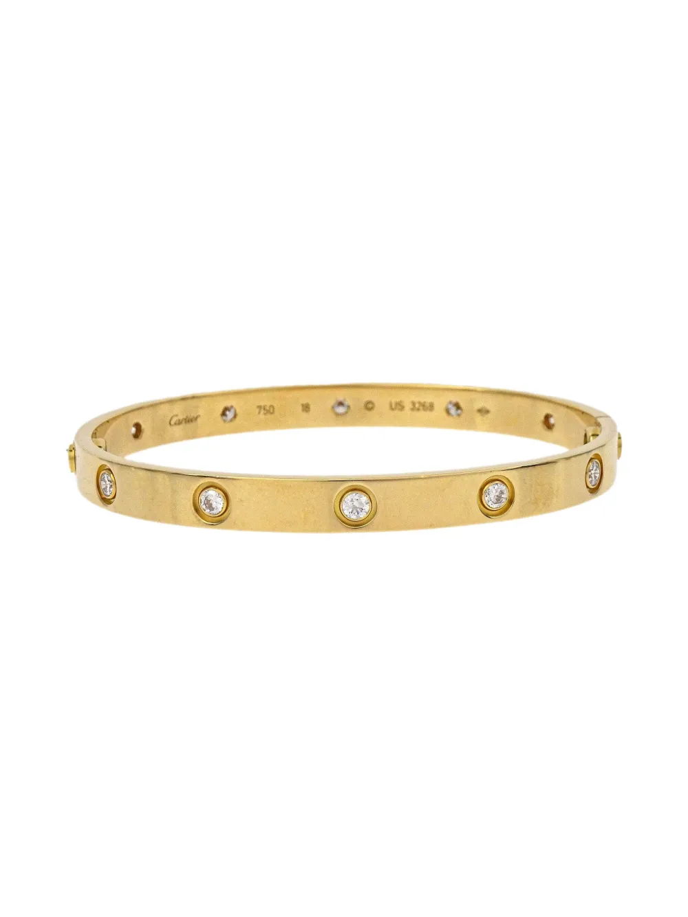 Cartier 1990-2000s ラブ ダイヤモンド ブレスレット 18Kイエローゴールド - ゴールドトーン Cartier 1990-2000s ラブ ダイヤモンド ブレスレット 18Kイエローゴールド - ゴールドトーン