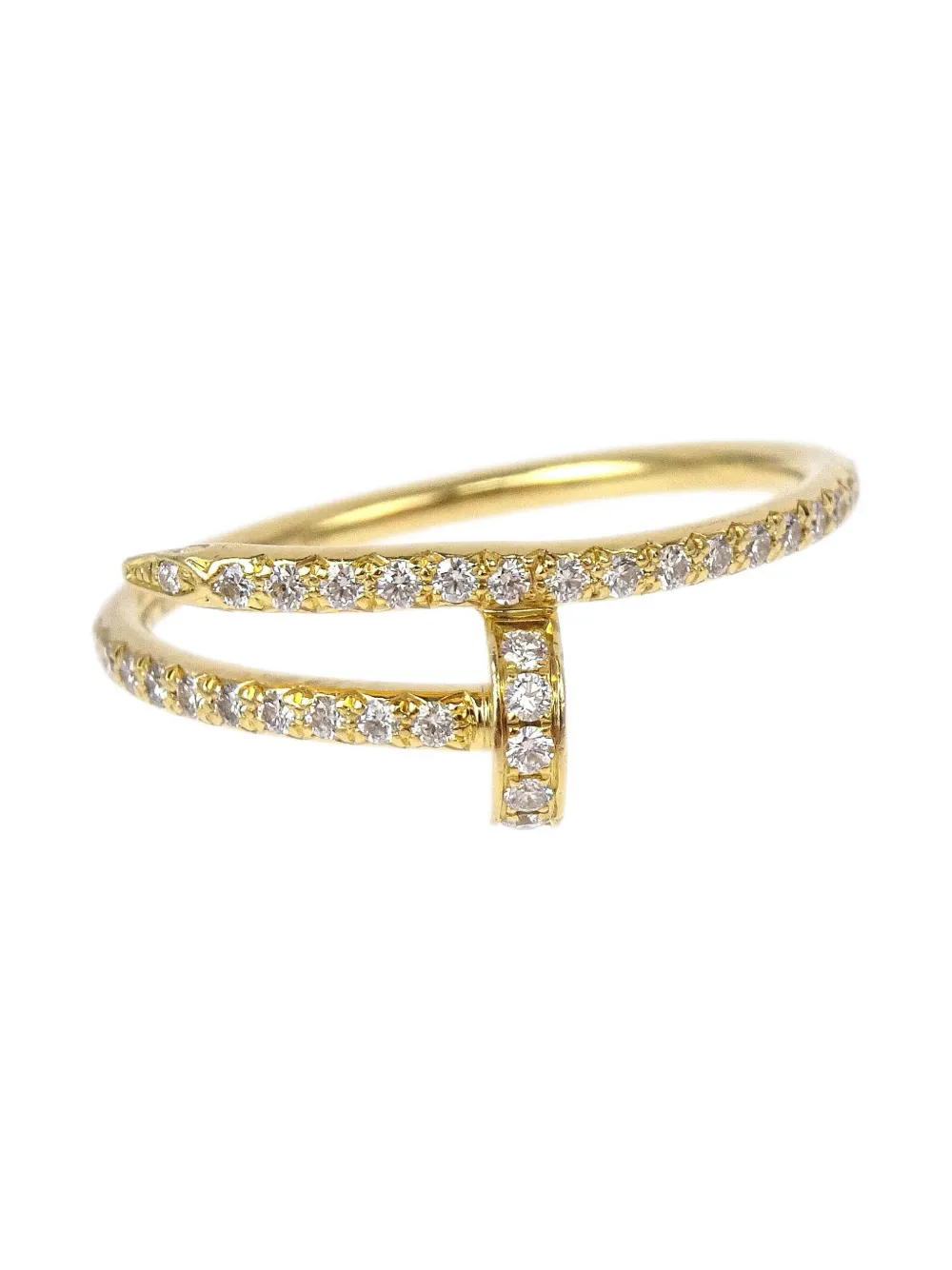 Cartier 1990-2000s ジュスト アン クル ダイヤモンド リング 18Kイエローゴールド - ゴールドトーン Cartier 1990-2000s ジュスト アン クル ダイヤモンド リング 18Kイエローゴールド - ゴールドトーン