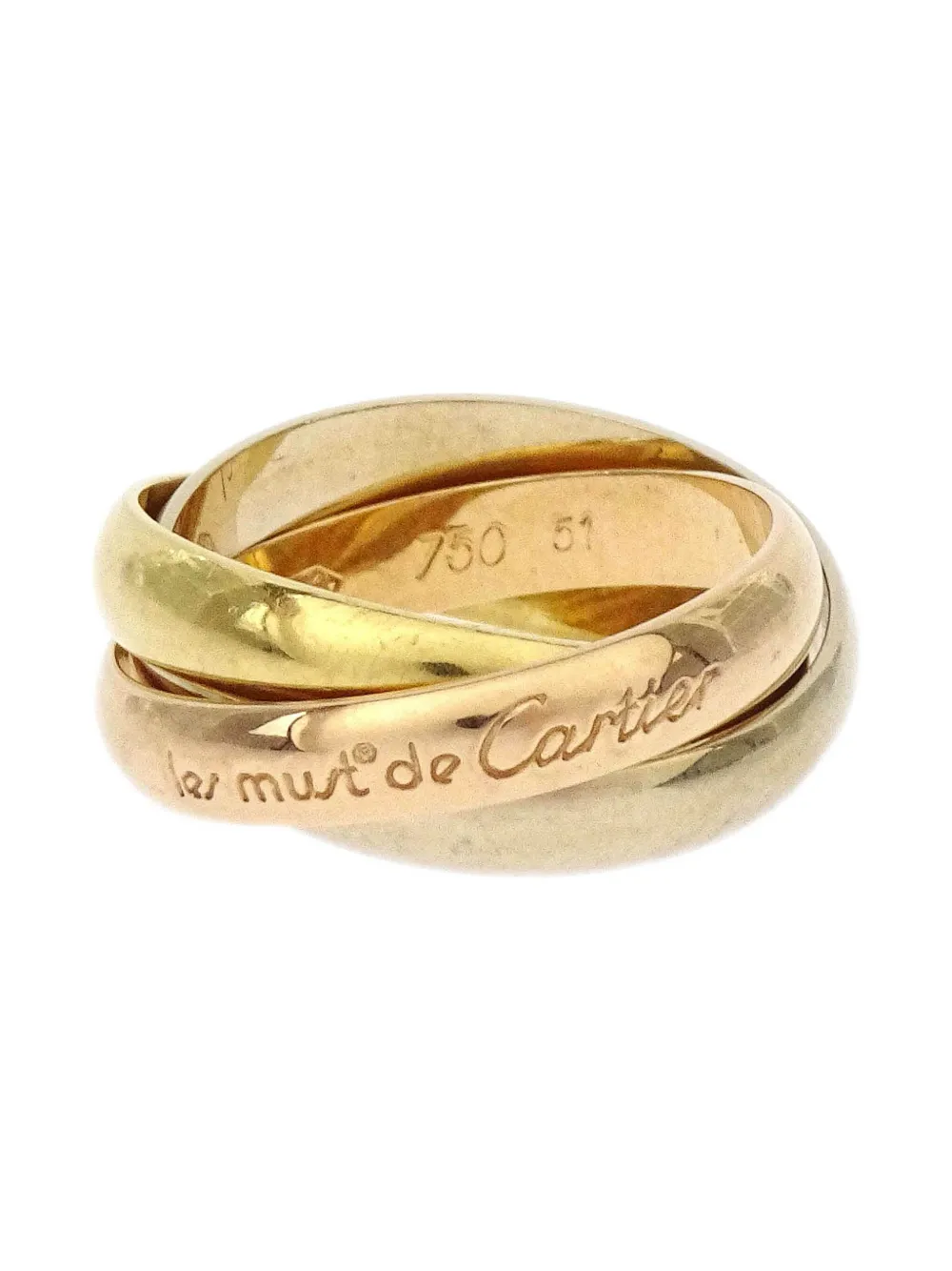 Cartier 1990-2000s トリニティ リング 18Kイエローゴールド&ローズゴールド - ゴールドトーン Cartier 1990-2000s トリニティ リング 18Kイエローゴールド&ローズゴールド - ゴールドトーン