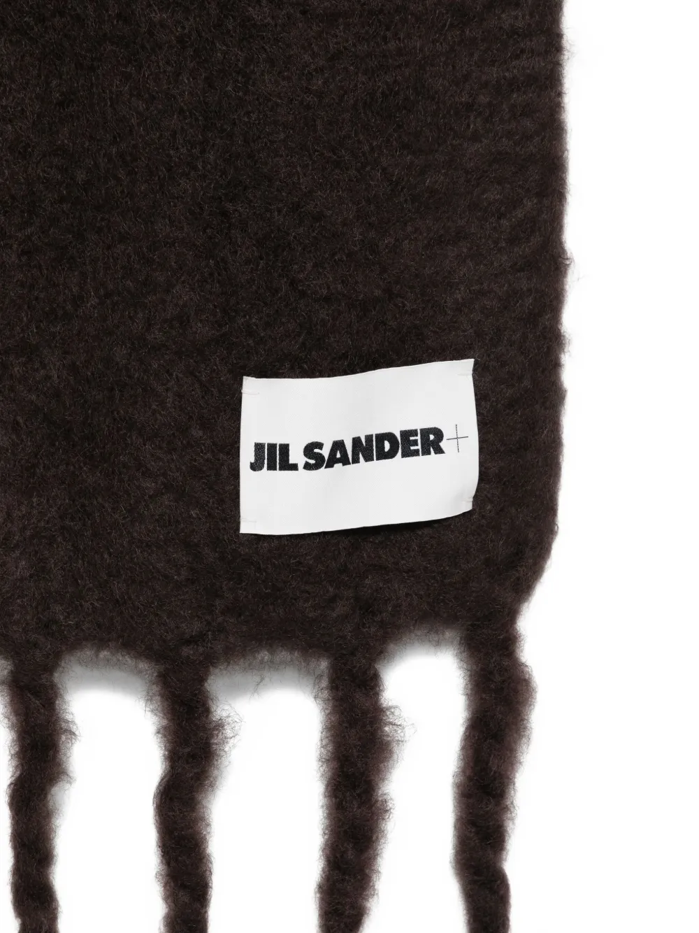 Jil Sander Sjaal met franje - Bruin