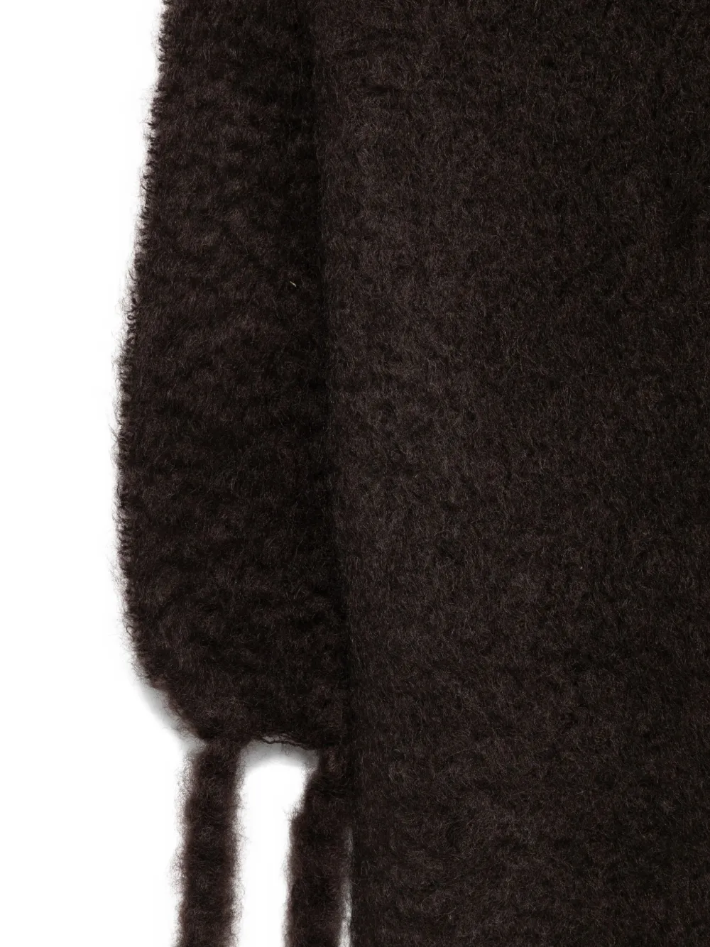 Jil Sander Fringed Wool Scarf In Brown