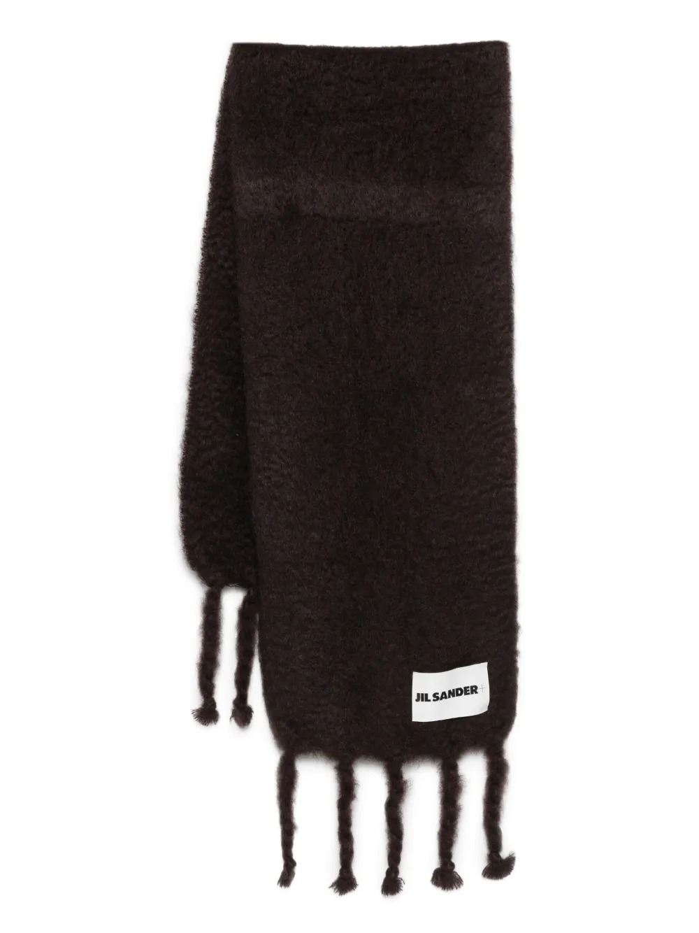 Jil Sander fringed wool scarf | Brown | Image 1