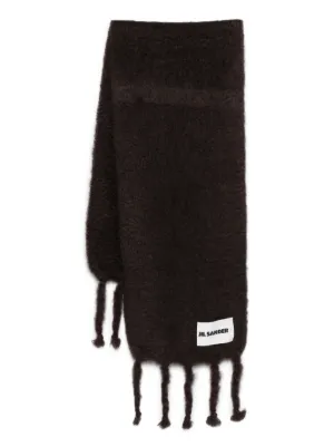 JIL SANDER ジルサンダー リブニットマフラー ブラック JIL SANDER SANDER+ ジルサンダー プラス マフラー Scarf