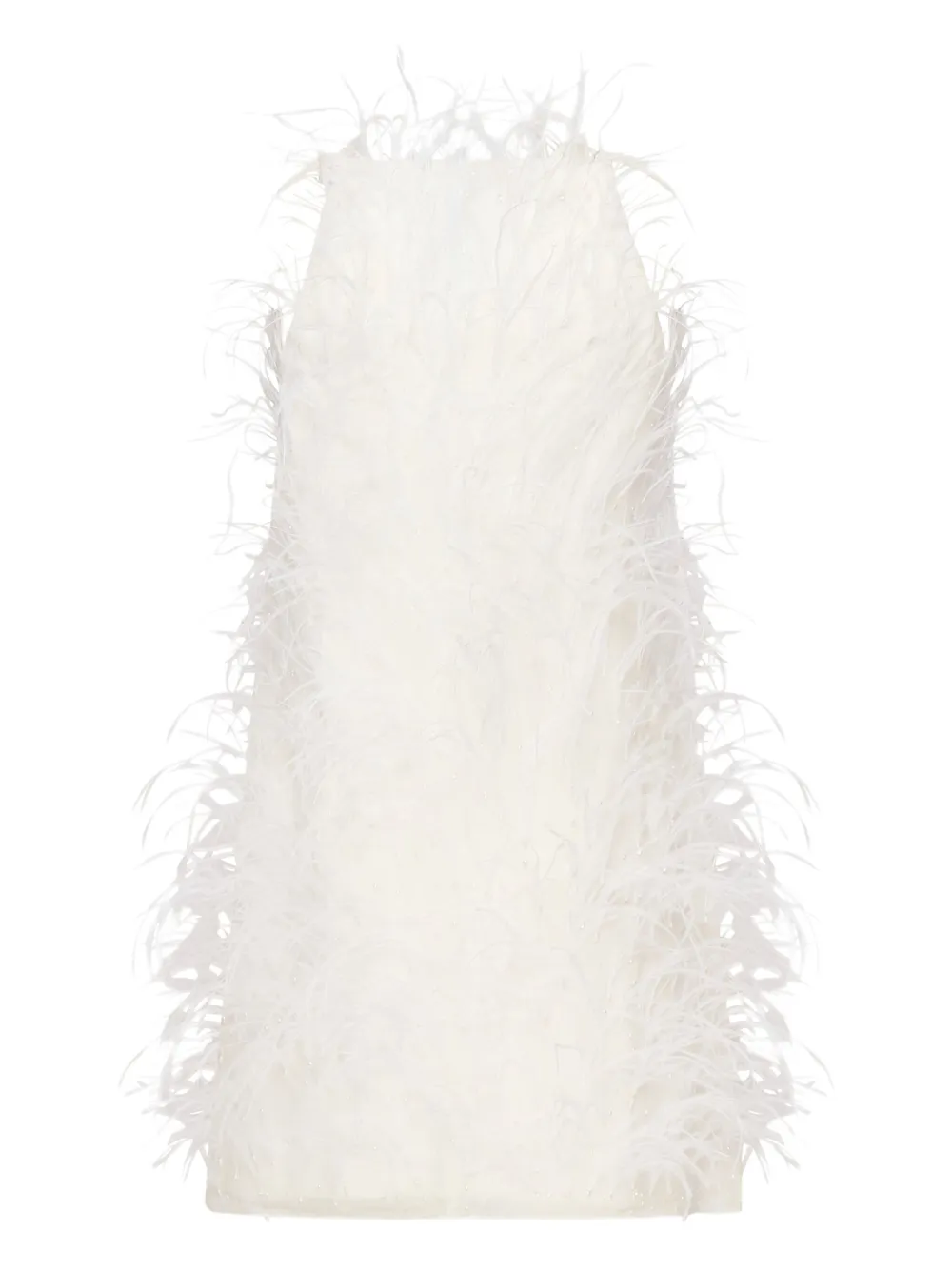 PINKO feather-embellished dress - Wit