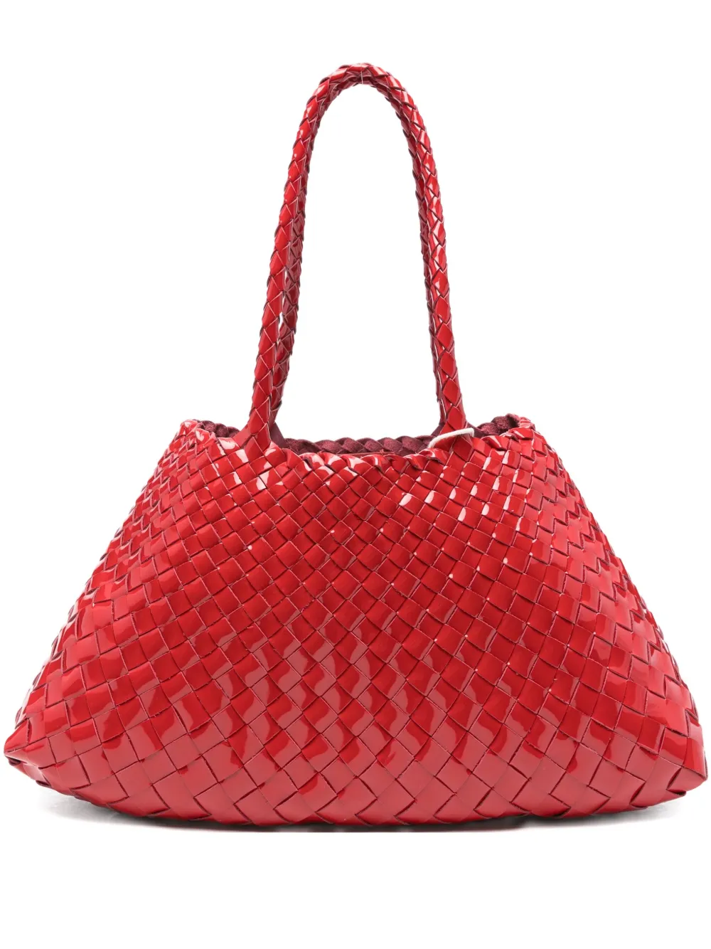 Dragon Diffusion Santa Croce Woven-leather Tote Bag In Red