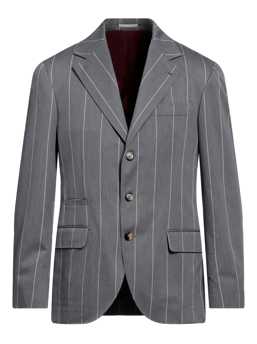 Brunello Cucinelli single-breasted pinstripe blazer | Grey | Image 1