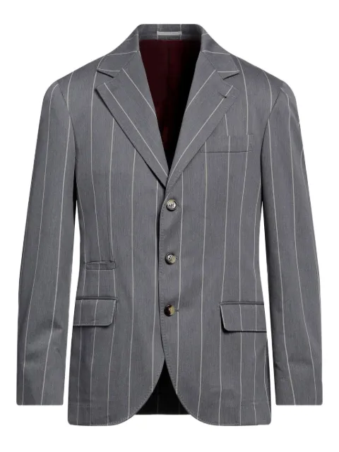 Brunello Cucinelli enkelknäppt kritstrecksrandig blazer