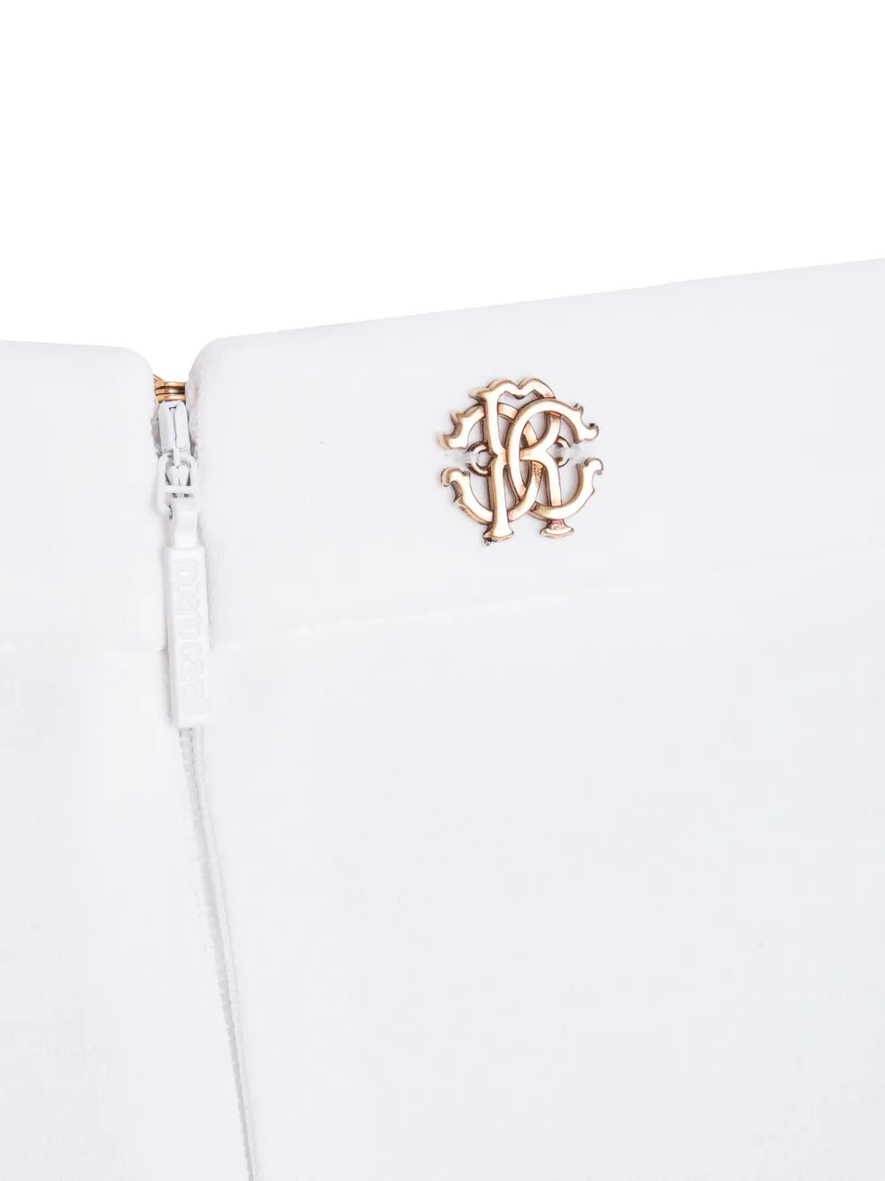 Roberto Cavalli Broek met logoplakkaat en naaddetail Wit