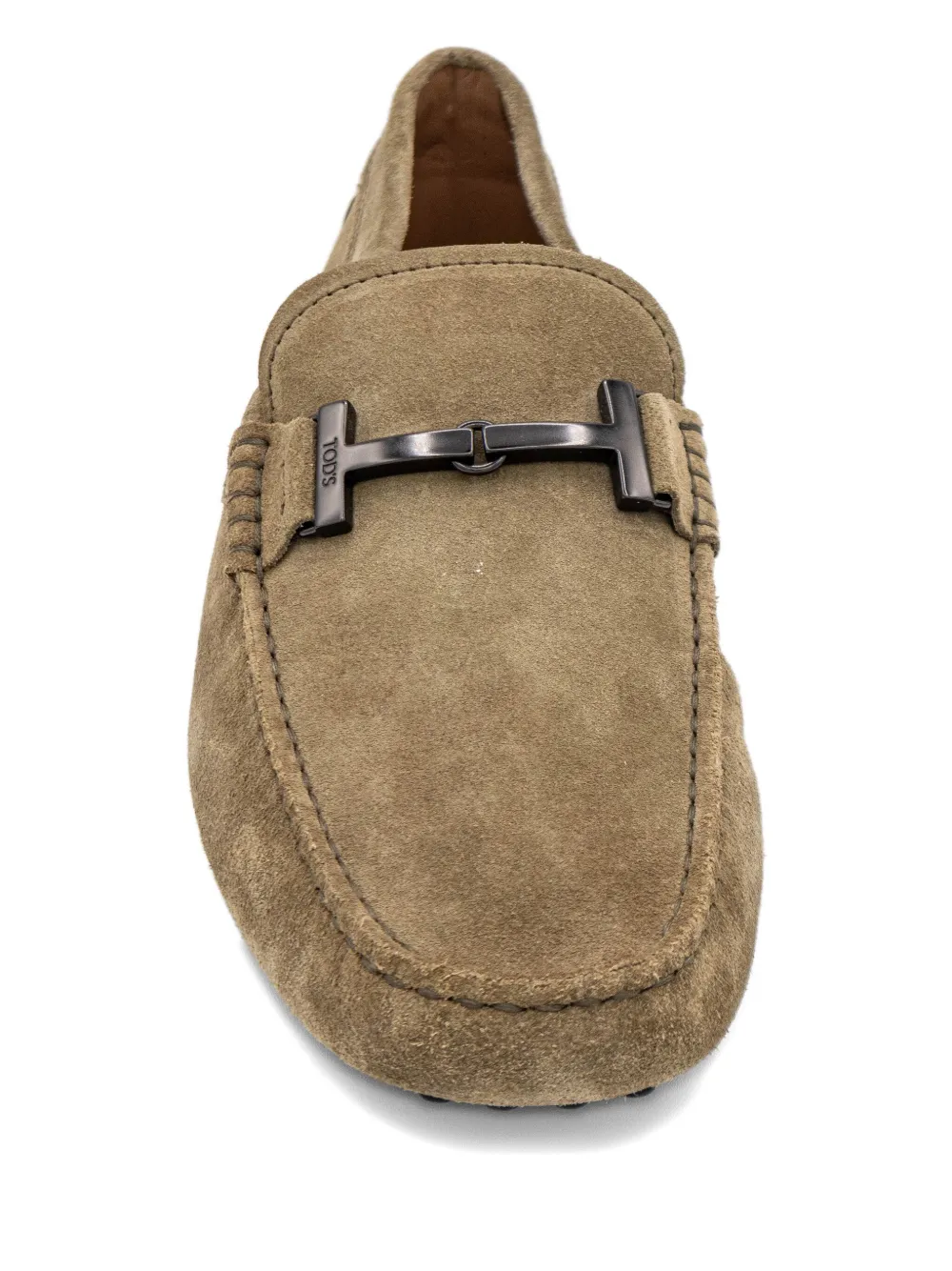 Tod's Suède loafers met detail Bruin