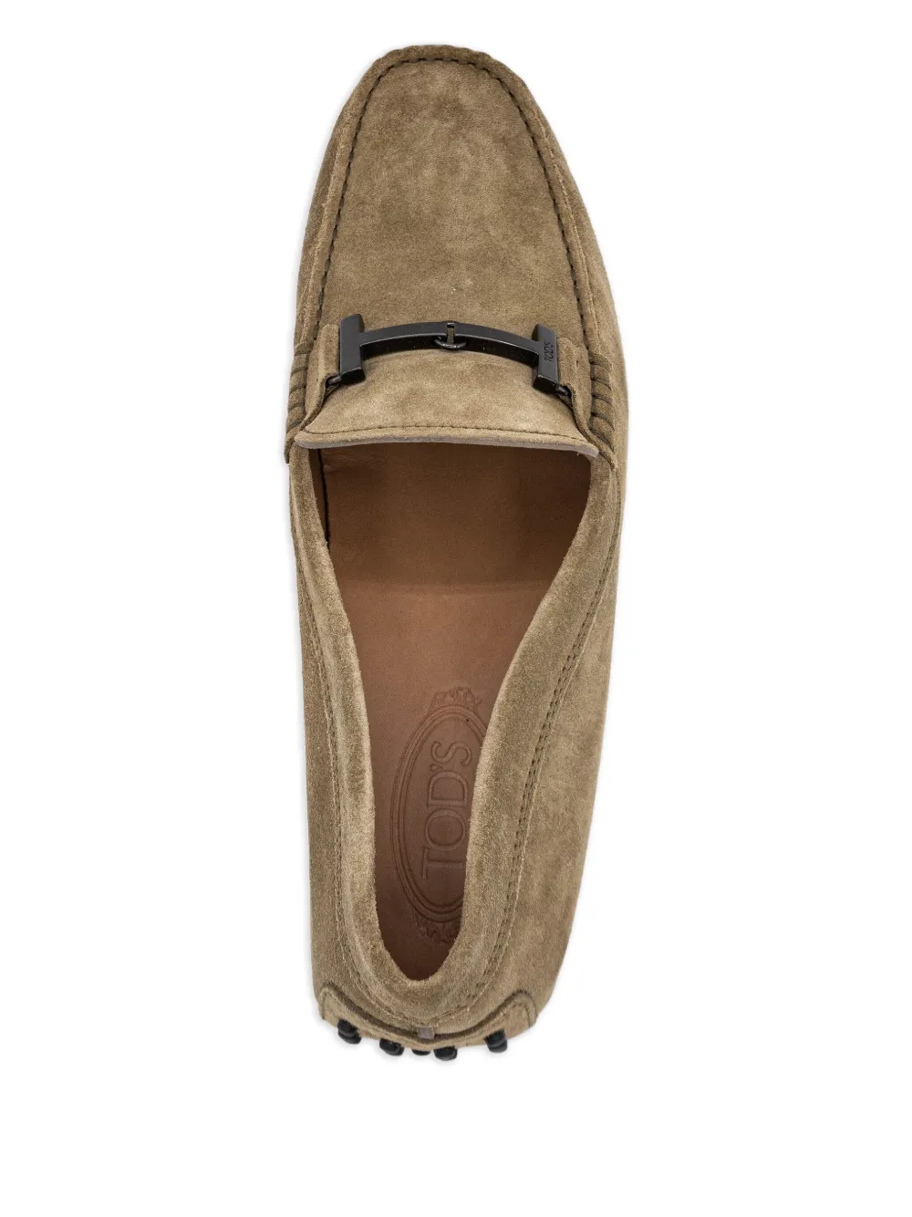 Tod's Suède loafers met detail Bruin
