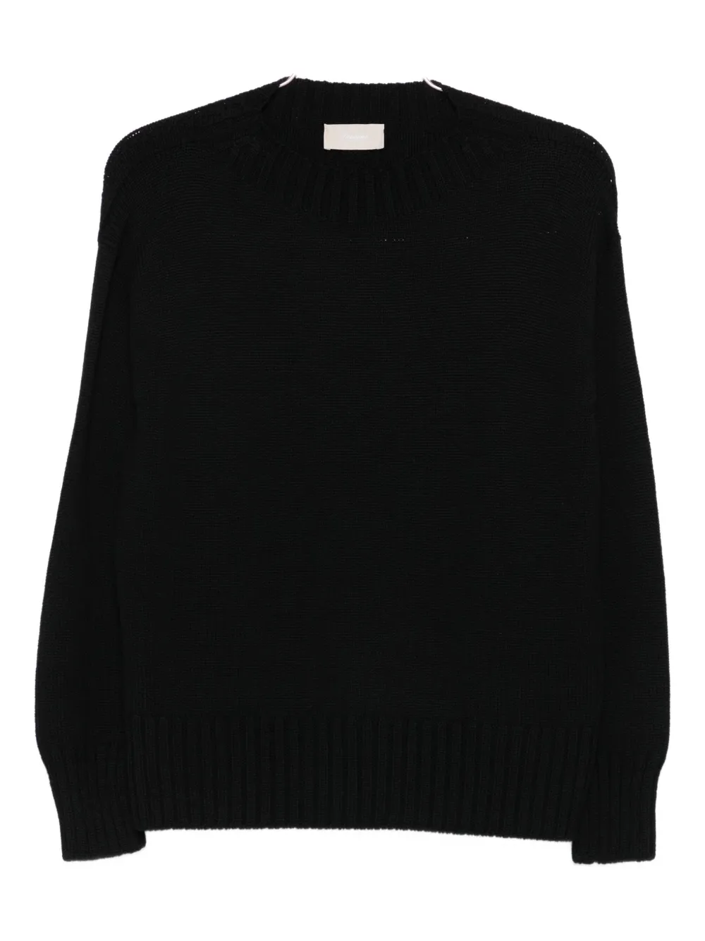 Drumohr Round-neck Wool Sweater In Black