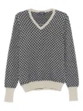 Drumohr geometric-pattern V-neck sweater - Blue