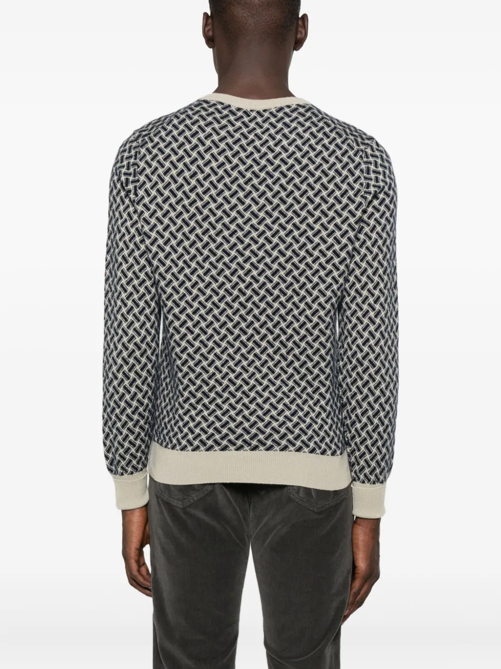 Drumohr Geometric-pattern V-neck Sweater In Multi