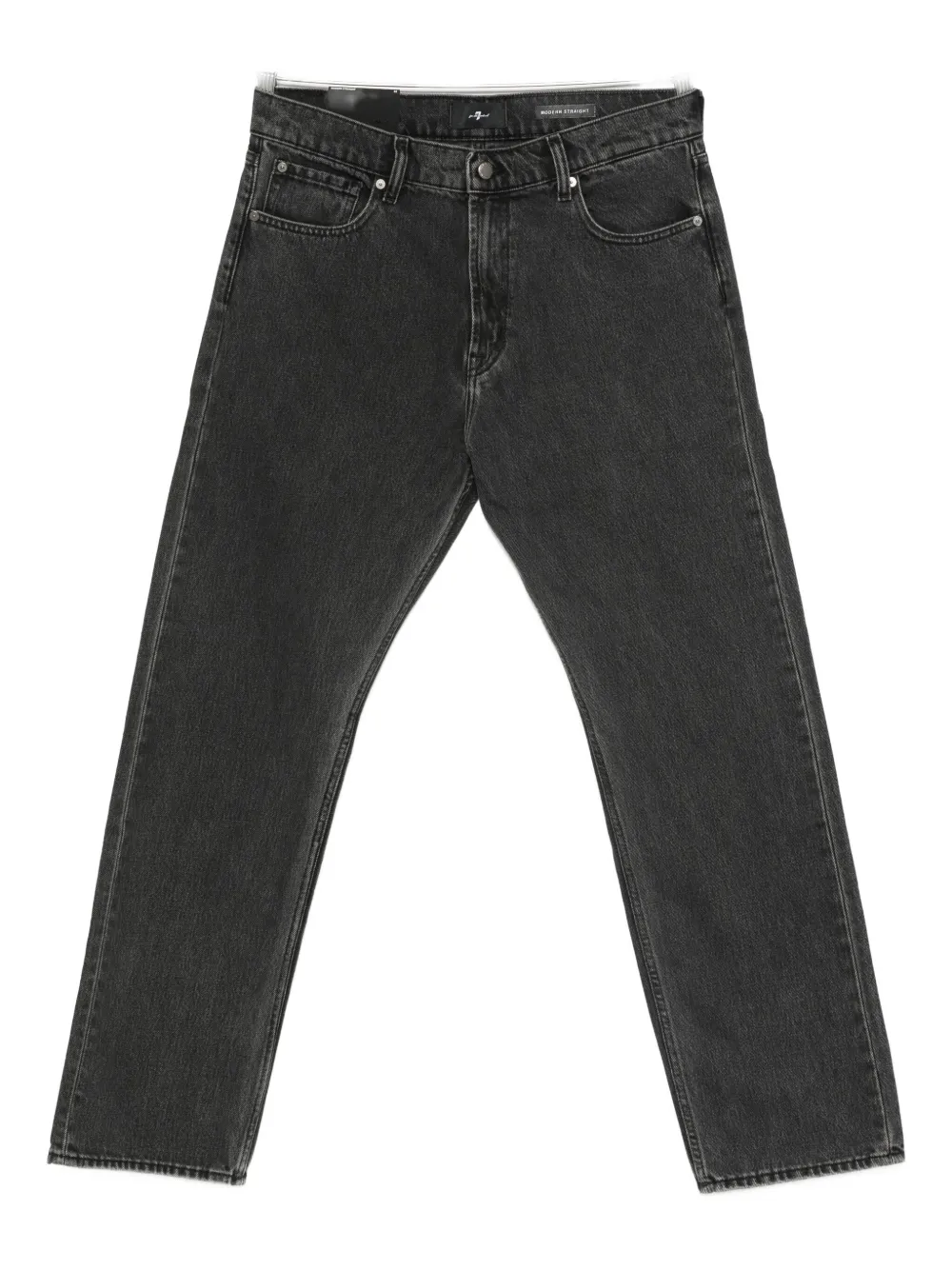 7 For All Mankind Modern Straight Leg Jeans In Black