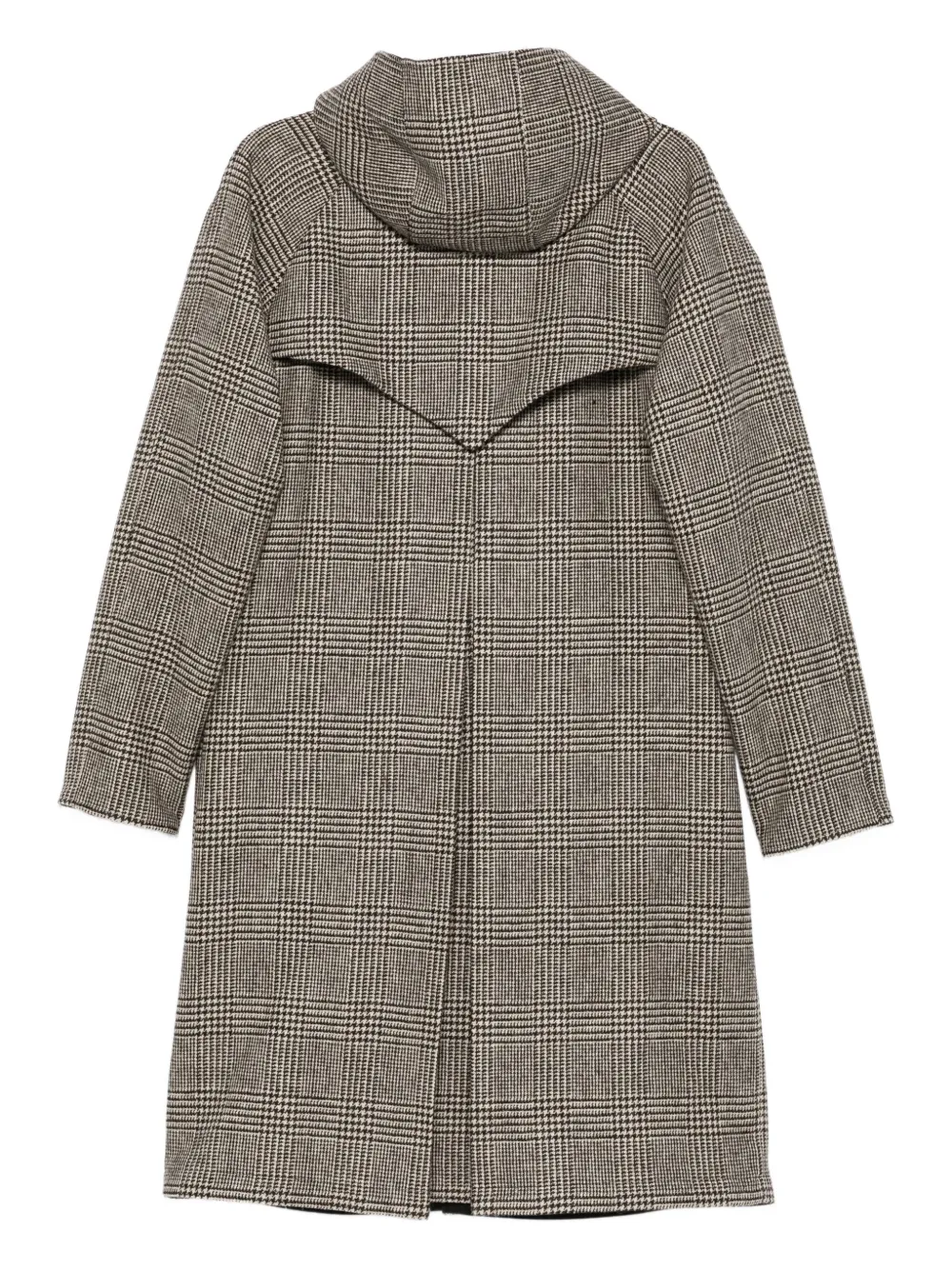 Kired hooded houndstooth coat Bruin