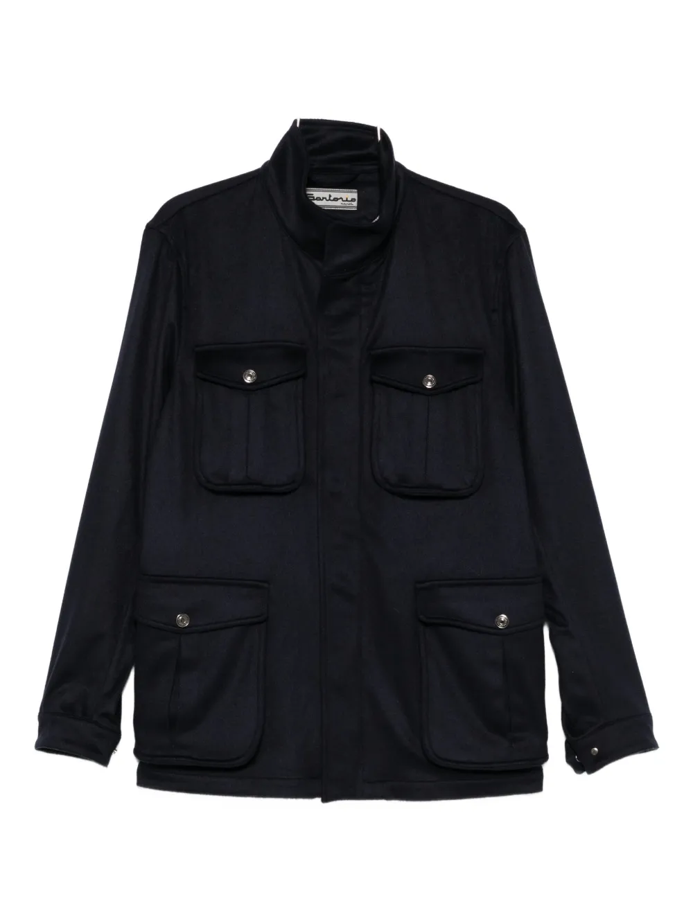 Sartorio Napoli Flap-pocket High-neck Jacket In Blue