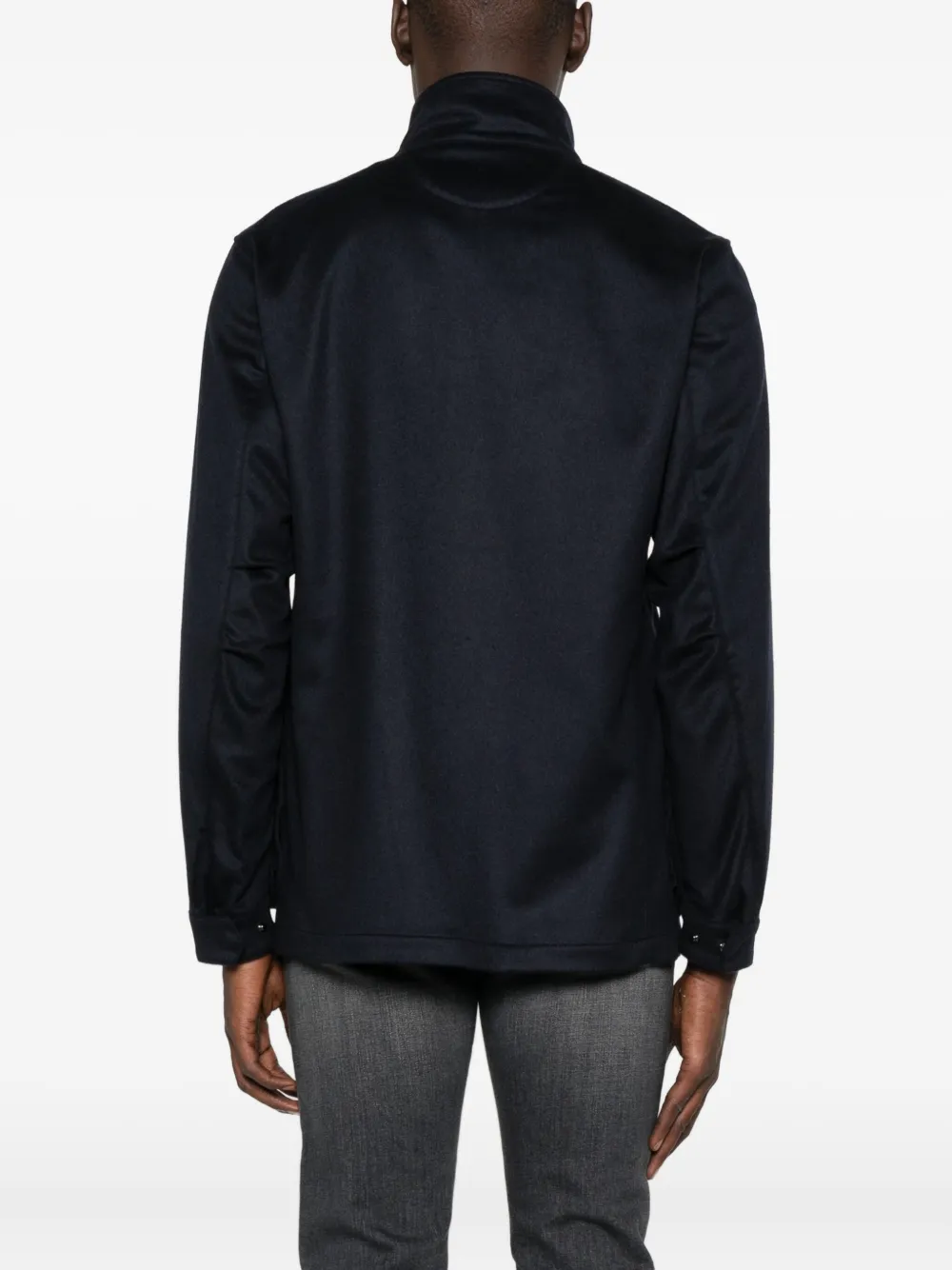 Sartorio Napoli Flap-pocket High-neck Jacket In Blue