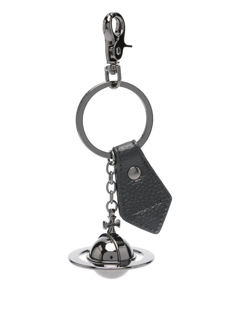 Vivienne Westwood orb leather keyring | Black | Image 1
